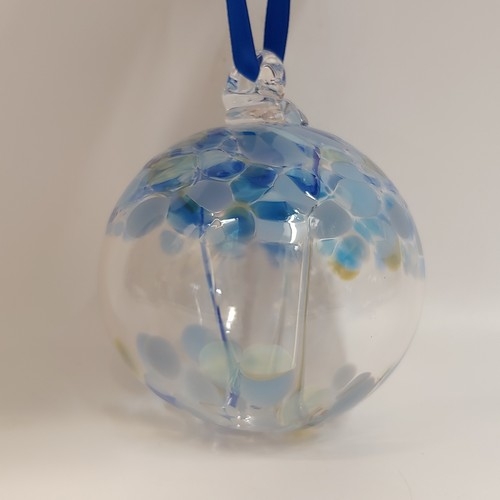 Click to view detail for DB-397 Ornament - Witchball Light Blue 3x3 $35