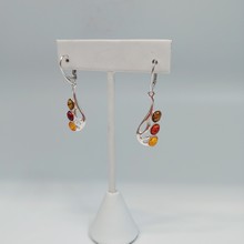 Click to view detail for HWG-070 Earrings Three Ovals, Multi-colors $42