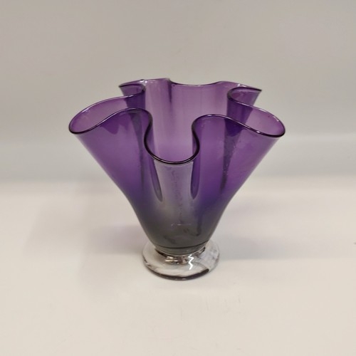 DB-704 Vase Purple Hankerchief Folds 5.75x6 $48 at Hunter Wolff Gallery