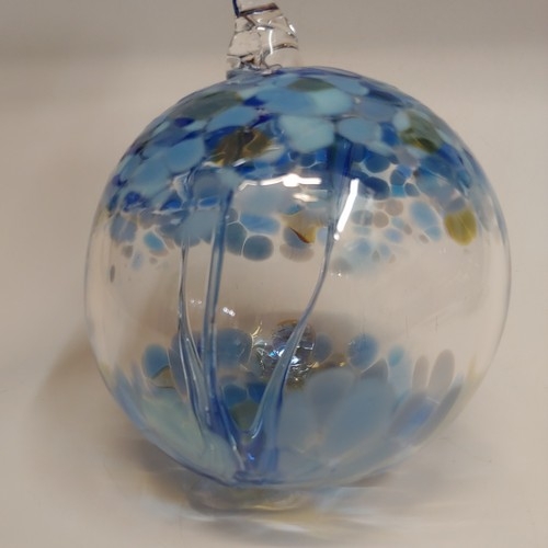 DB-711 Ornament Lt. Blue Witchball $35  	 at Hunter Wolff Gallery