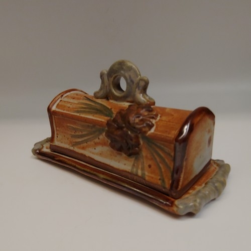#220725  Butter Dish with Pine Cone $22.50 at Hunter Wolff Gallery