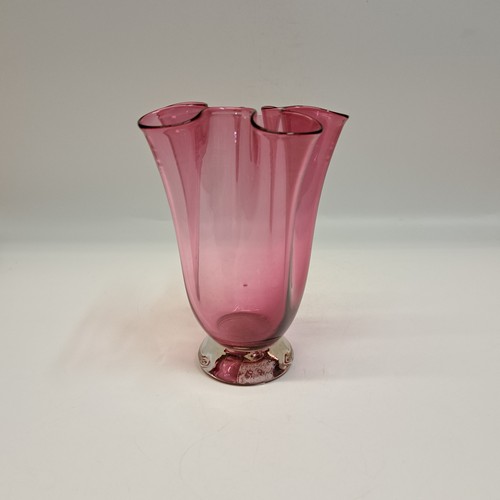 DB-750 Vase handkerchief cranberry $42 at Hunter Wolff Gallery