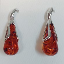 HWG-076 Earrings, Drop, Silver Tear Drop $67 at Hunter Wolff Gallery