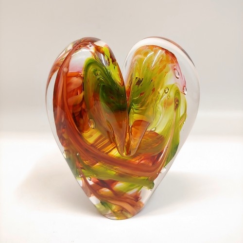 Click to view detail for DG-086 Heart Autumn & Lime 5x5 $110