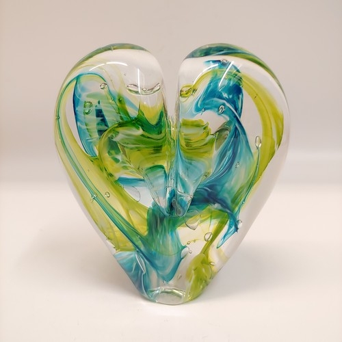 Click to view detail for DG-088 Heart Lime & Aqua 5x5  $110