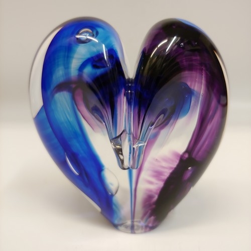 DG-089 Heart Cobalt & Purple 5x5 $110 at Hunter Wolff Gallery
