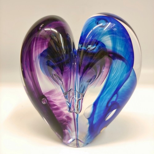 DG-089 Heart Cobalt & Purple 5x5 $110 at Hunter Wolff Gallery
