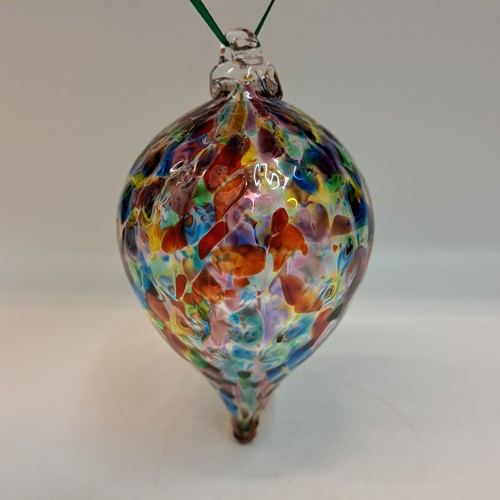 DB-931 Ornament - Optic Rainbow Tear Drop $37 at Hunter Wolff Gallery