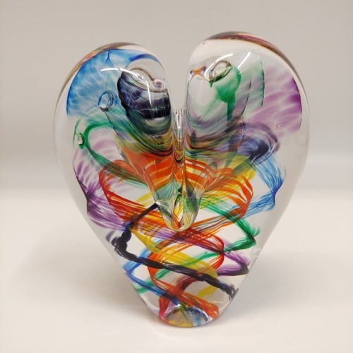 DG-094 Heart Rainbow Stripes 5x5 $110 at Hunter Wolff Gallery
