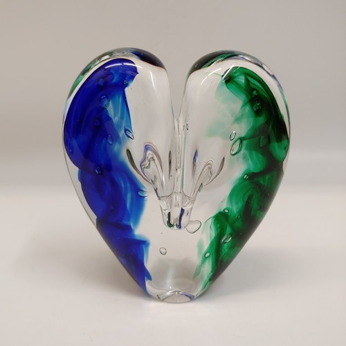 DG-095 Heart Cobalt & Green 5x5 $110 at Hunter Wolff Gallery