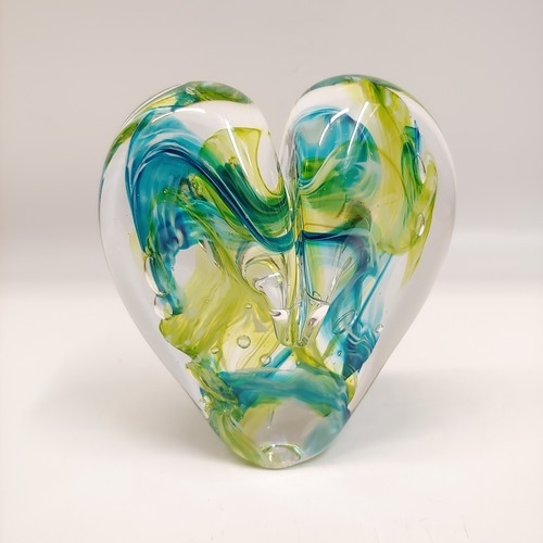 Click to view detail for DG-096 Heart Lime & Aqua 5x5 $110