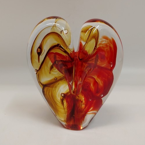 DG-097 Heart Red & Amber 5x5 $110 at Hunter Wolff Gallery