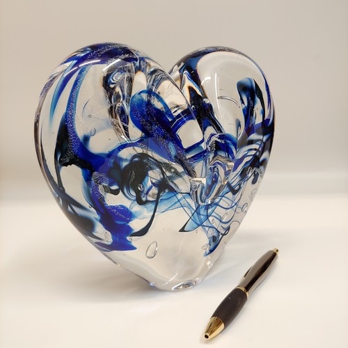 DG-099 Heart Big Blue 7x7 $630 at Hunter Wolff Gallery