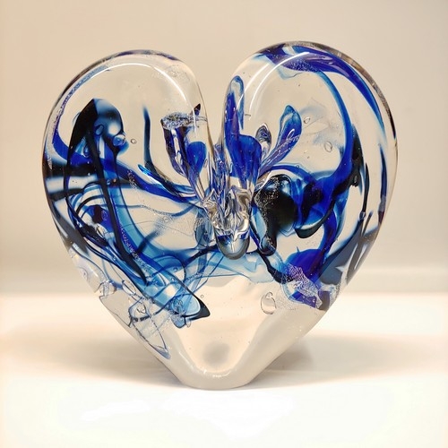 DG-099 Heart Big Blue 7x7 $630 at Hunter Wolff Gallery
