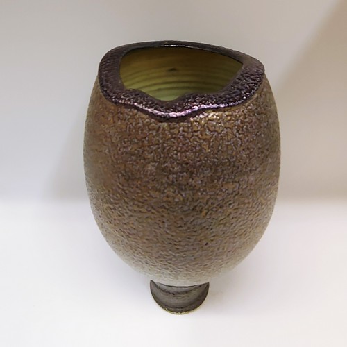 #211046 Anniversary Vase Bronze-Grape Salt-Fired $69 at Hunter Wolff Gallery