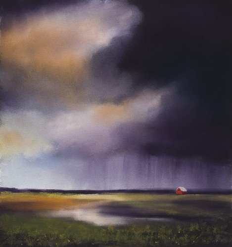 A Wonderful Rain 12 3/8 x 11 3/8 $1400 at Hunter Wolff Gallery