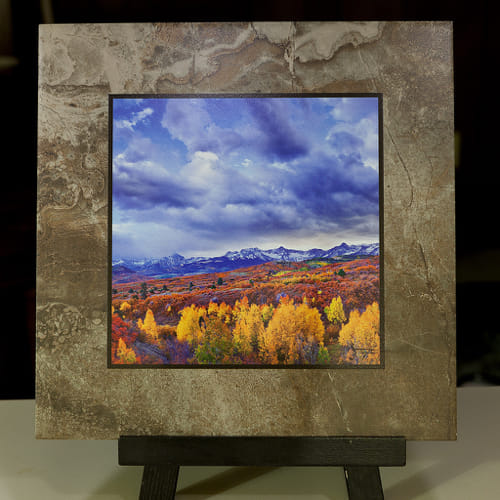 Click to view detail for Approaching Autumn Storm Stone Plaque 12x12 $90