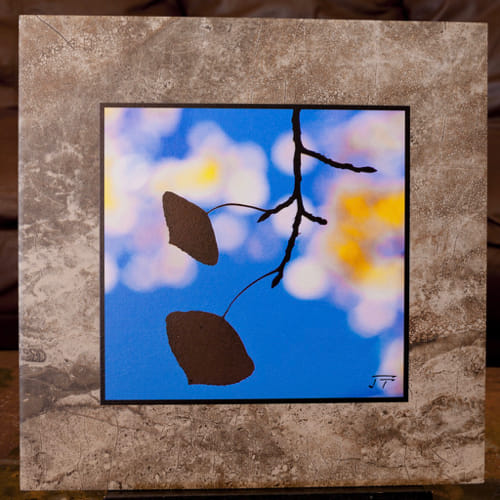 Click to view detail for Aspen Silhouette Stone Plaque 12x12 $90