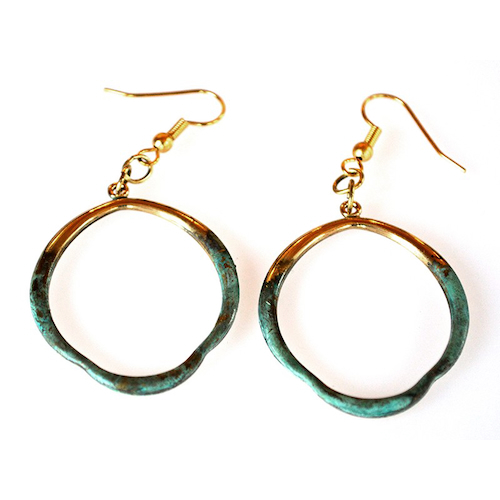 EC-166 Earrings Asymetrical Open Sculptural Circle Dangle  $67 at Hunter Wolff Gallery
