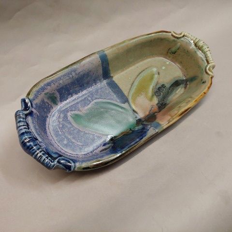 Click to view detail for #20817 Baking Dish Blue/Green $22