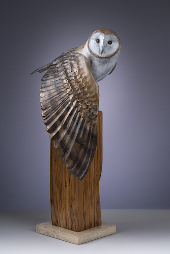 FL150 Bronze Barn Owl 30x16x12 $6700 at Hunter Wolff Gallery