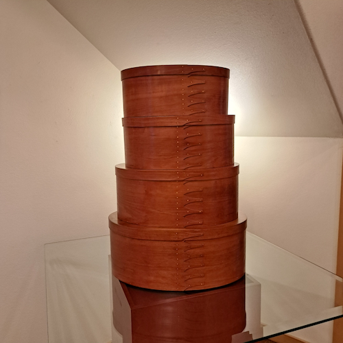 Click to view detail for BJ-011 Shaker Oval Treasure (Nesting) Boxes / Set of 4 $2500