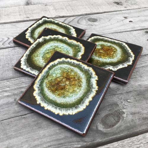KB-563 Coasters Set of 4 Black $43 at Hunter Wolff Gallery