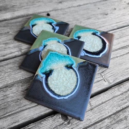 KB-702 Coasters Set of 4 Black Pearl $45 at Hunter Wolff Gallery