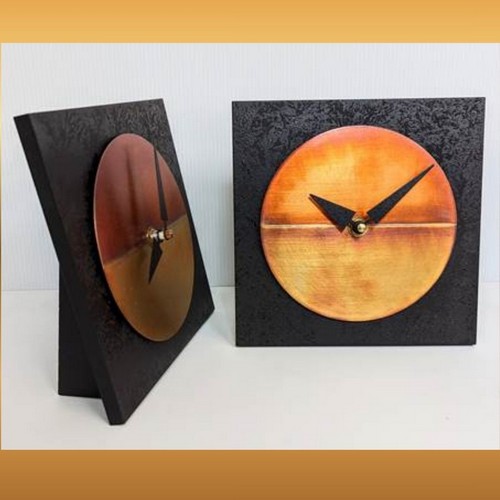 Click to view detail for LL-018 Clock, Black & Copper Desktop Clock $97