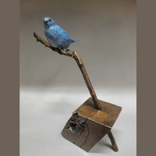 FL138 Mountain Bluebird Bronze  $2250 at Hunter Wolff Gallery