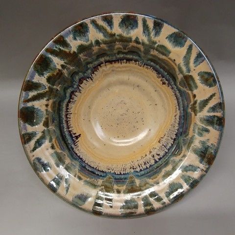Click to view detail for Bowl - Tan/Blue 13