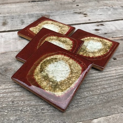 KB-703 Coasters Set of 4 Brick $45 at Hunter Wolff Gallery