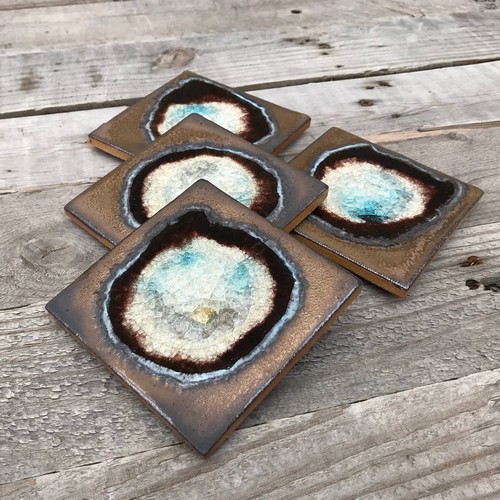 KB-704 Coasters Set of 4 Bronze $45 at Hunter Wolff Gallery
