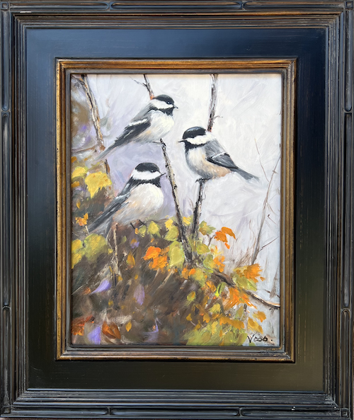 Chickadees 14x11 $575 at Hunter Wolff Gallery