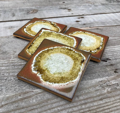 Click to view detail for KB-636 Coaster Set of 4 Cinnamon $45