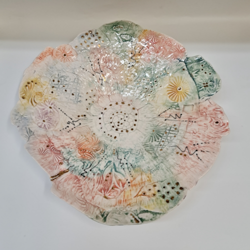 CP-001 Platter, Paper Porcelain & Gold Luster $250 at Hunter Wolff Gallery