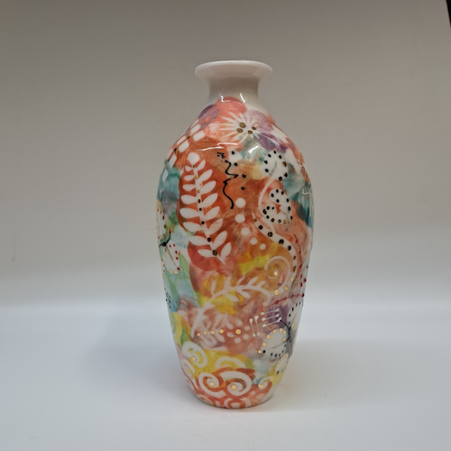 CP-006 Vase - Abstract Porcelain/Gold Luster $350 at Hunter Wolff Gallery