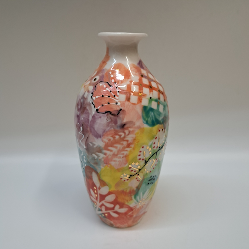 CP-006 Vase - Abstract Porcelain/Gold Luster $350 at Hunter Wolff Gallery