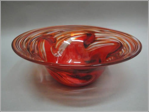 Click to view detail for DB-005 Bowl, Red Wave