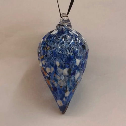Click to view detail for DB-323 Ornament,Optic - blue with white teardrop