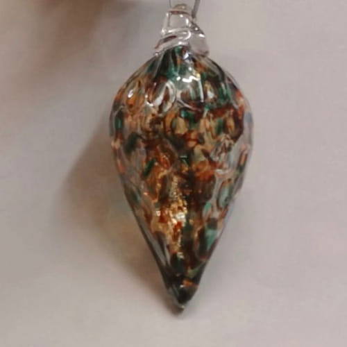 Click to view detail for DB-327 Ornament, Optic - earth tone - teardrop