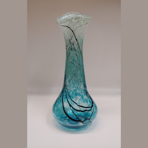DB-682 Vase - Aqua Lightning Tall Jeannie Bottle 16x7x7 $375 at Hunter Wolff Gallery