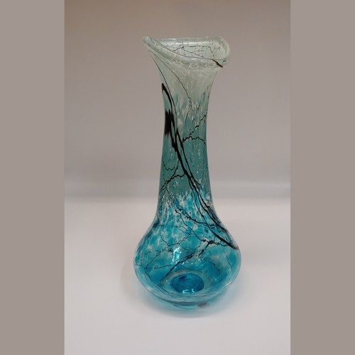 Click to view detail for DB-682 Vase - Aqua Lightning Tall Jeannie Bottle 16x7x7 $375