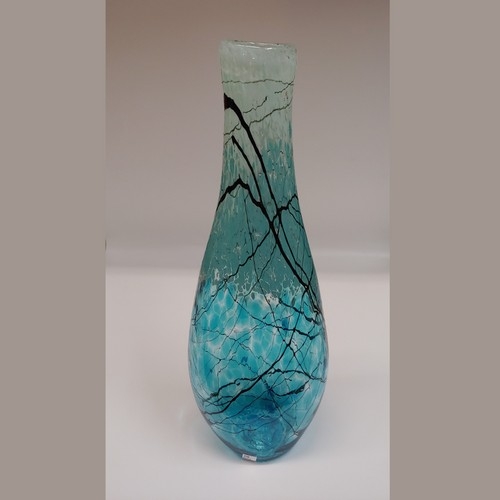 DB-683 Vase - Aqua Lightning Tall Flat 16x5x5 $375 at Hunter Wolff Gallery
