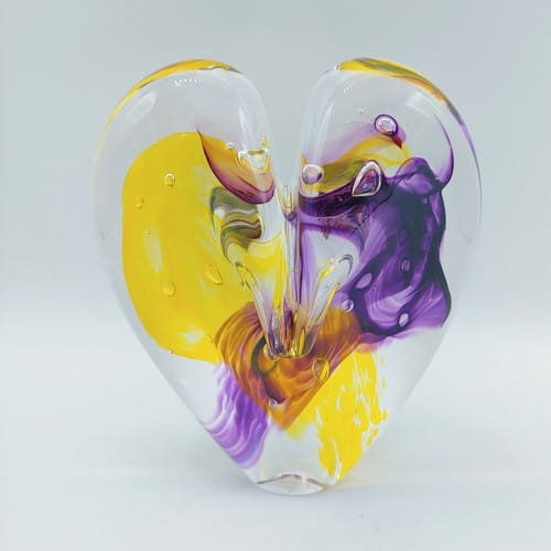 DG-029 Heart Purple & Yellow 4.5 $110 at Hunter Wolff Gallery