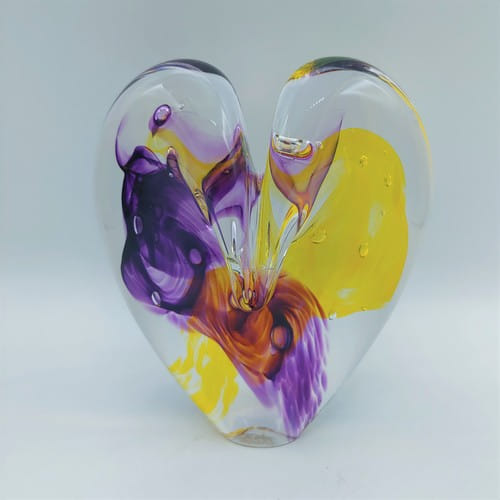 DG-029 Heart Purple & Yellow 4.5 $110 at Hunter Wolff Gallery