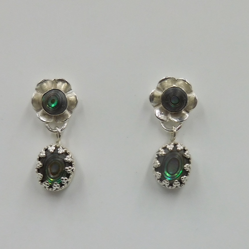 DKC-2096 Earrings, Paua Shell Posts $80 at Hunter Wolff Gallery