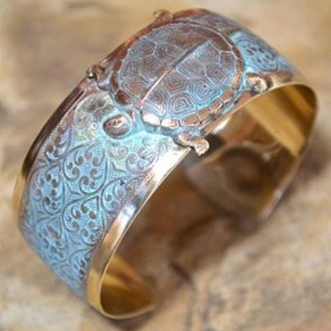 Click to view detail for EC-011 Cuff Bracelet Sea Turtle $96