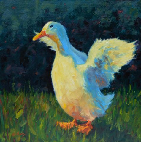A Fine Feathered Friend 15x15 $800 at Hunter Wolff Gallery