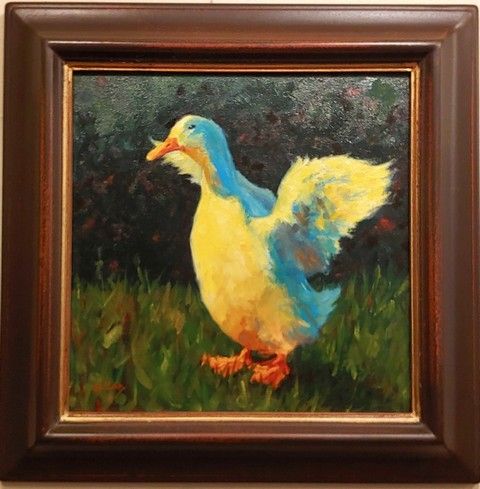 A Fine Feathered Friend 15x15 $800 at Hunter Wolff Gallery